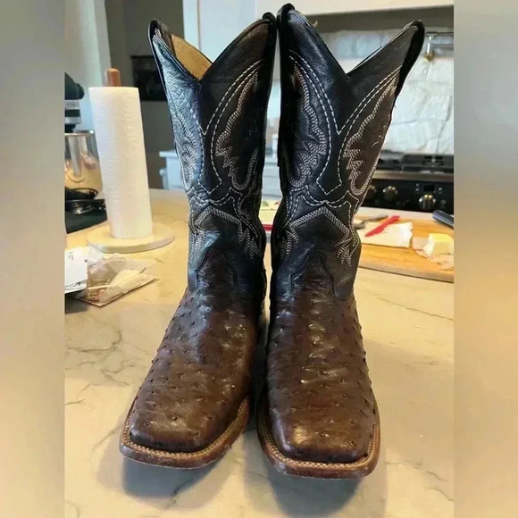 LOS ALTOS Men’s OSTRICH boots like new sz 7.5 EE worn less than 10 times - Picture 1 of 3
